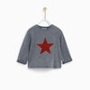 Image of ZR STAR DESIGN FADED STYLE LONG SLEEVES TEE SHIRT