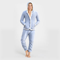 NATALIJA QUEEN'D MICRO POLAR FLEECE SHERPA LINED SLEEP/LOUNGE SUIT