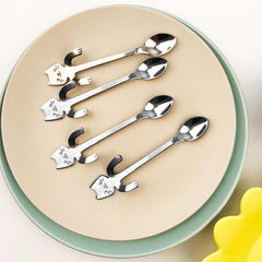 STAINLESS STEEL CAT SHAPED TEA SPOON