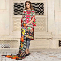 AKSSZ SACHSA DIGITAL PRINTED EMBRO UNSTITCHED 3 PCS LINEN SUIT