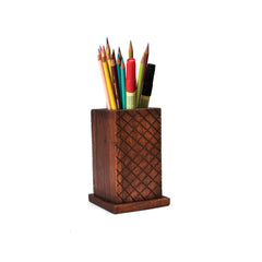 STEGE DESIGN HANCRAFTED WOODEN MULTI PURPOSE USE PENCIL POT