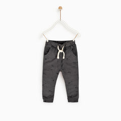 ZR GAOYOU PLUSH TEXT KIDS TERRY JOGGER PANTS