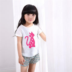 CAT PRINTED DESIGN KIDS TEE SHIRT