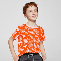 TRN 1961 LEAF TEXTURE PRINTED KIDS TEE SHIRT