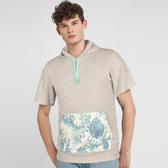 RC MEN'S LEAF PRINTED DESIGN PULLOVER HOODIE