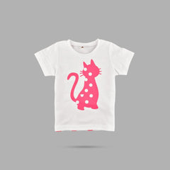 CAT PRINTED DESIGN KIDS TEE SHIRT