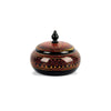 Image of WOODEN CANDY JAR WITH PAINTED FLORAL DESIGN