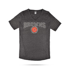 TMAL BROWNS CLEVELAND WOMEN'S SHORT SLEEVE V-NECK TEE SHIRT