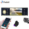 Image of Podofo 4'' TFT Screen 1 Din Car Radio Audio Stereo MP3 Car Audio Player Bluetooth With Rearview Camera Remote Control USB FM