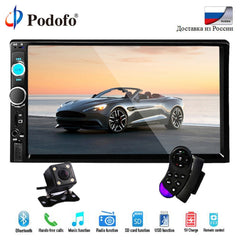 Podofo 2 din Car Radio 7" HD Autoradio Multimedia Player 2DIN Touch Screen Auto audio Car Stereo MP5 Bluetooth USB TF FM Camera