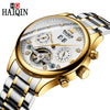 Image of HAIQIN Chronograph Automatic mechanical Men Watches Bussiness Watch for men Full steel Military Waterproof Wind Tourbillon Clock