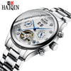 Image of HAIQIN Chronograph Automatic mechanical Men Watches Bussiness Watch for men Full steel Military Waterproof Wind Tourbillon Clock