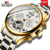 Image of HAIQIN Chronograph Automatic mechanical Men Watches Bussiness Watch for men Full steel Military Waterproof Wind Tourbillon Clock